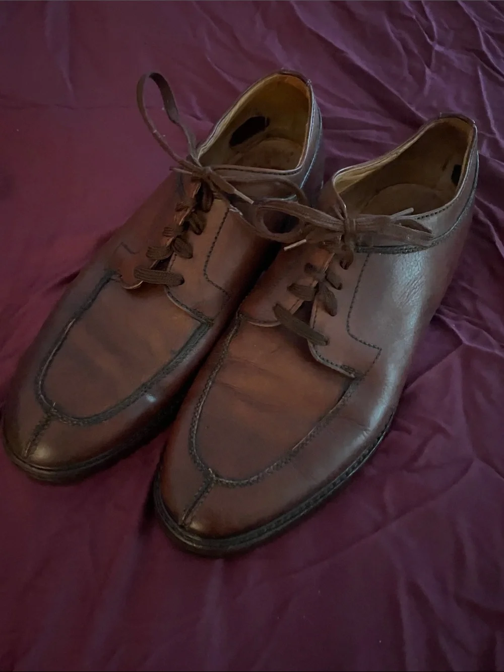 Ralph Lauren Country Brown Leather Lace-Up Oxford Shoes vintage 1980-1990s line